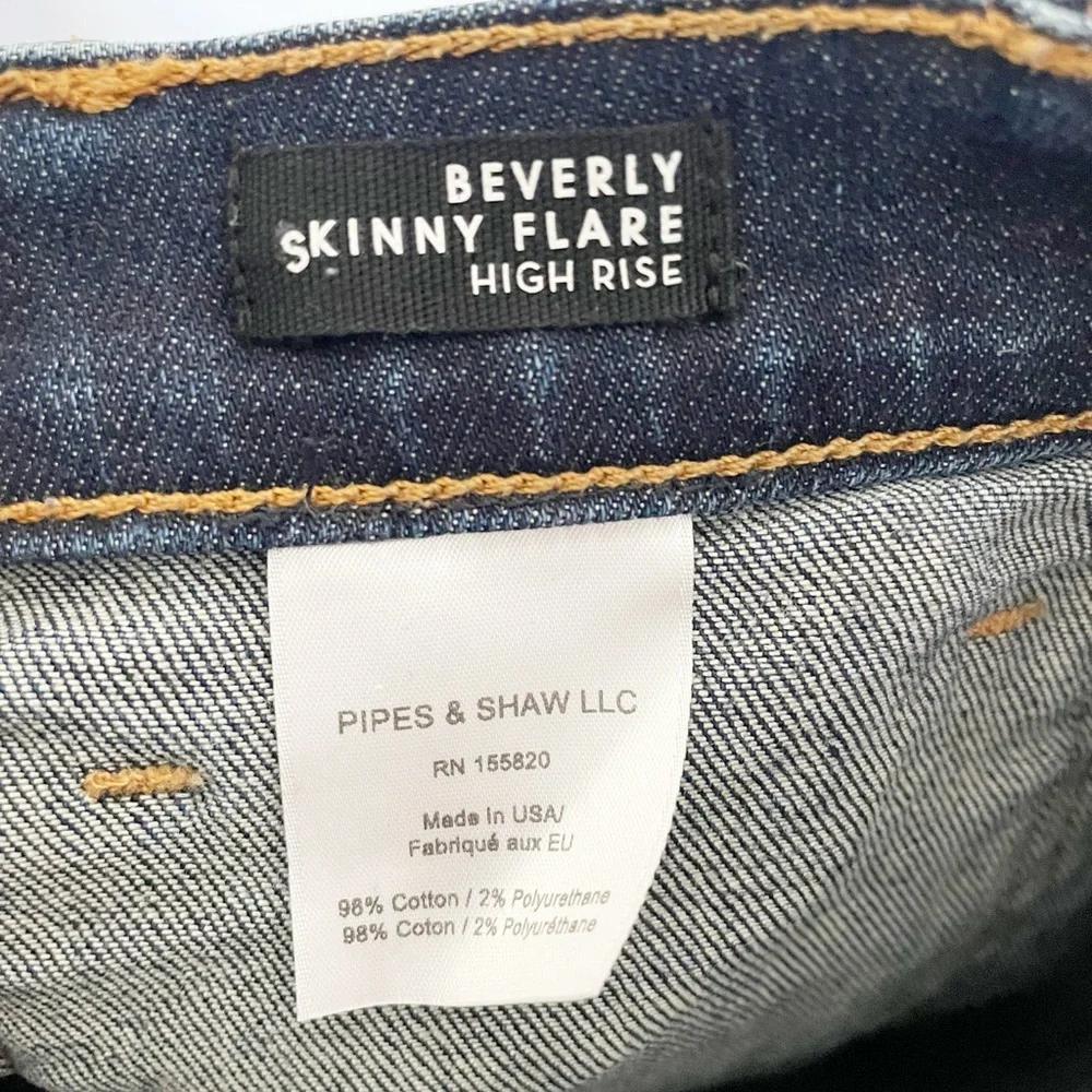 Veronica Beard Beverly Skinny Flare High Rise Jeans in Medium Wash Waist 32”